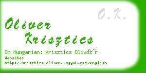 oliver krisztics business card